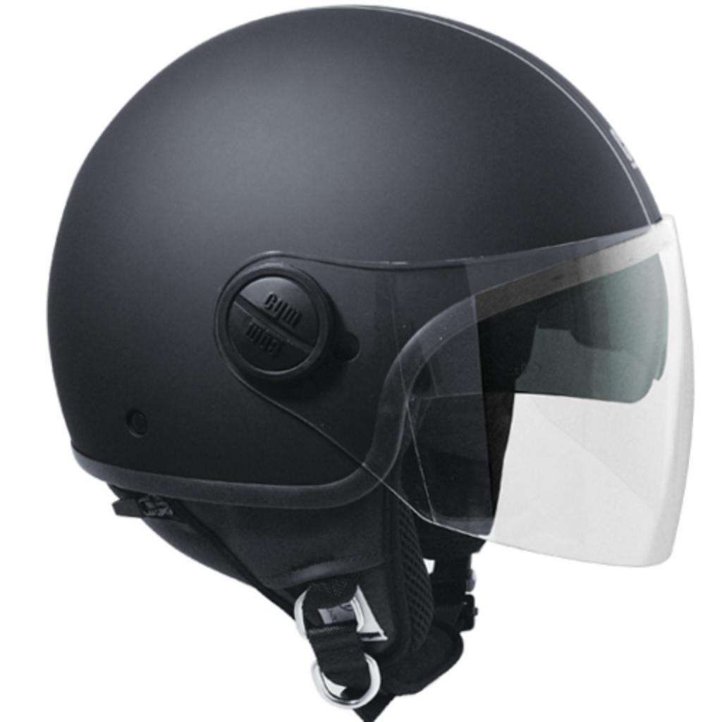 Casco jet 106L MÓNACO NEGRO ENGOMADO 