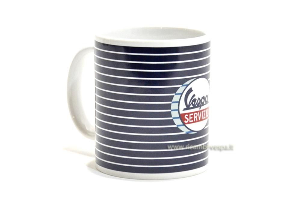 Taza azul "Vespa servicio" 