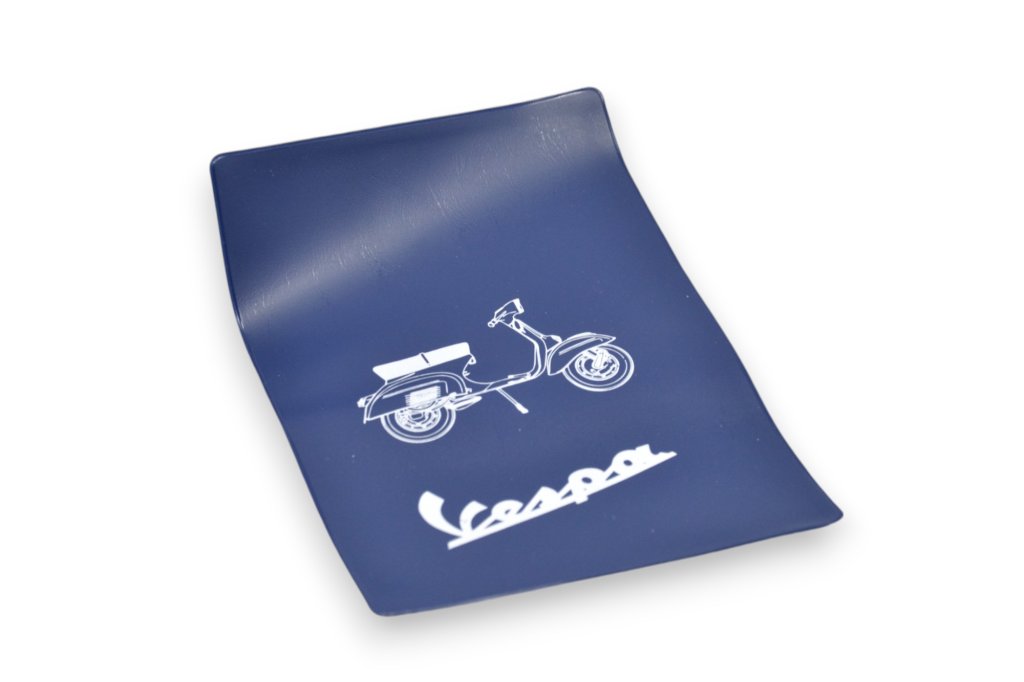 Portadocumenti di colore blu con serigrafia per Vespa 125/150/160/180/200 GT-GTR-TS-Sprint-GS-Rally 